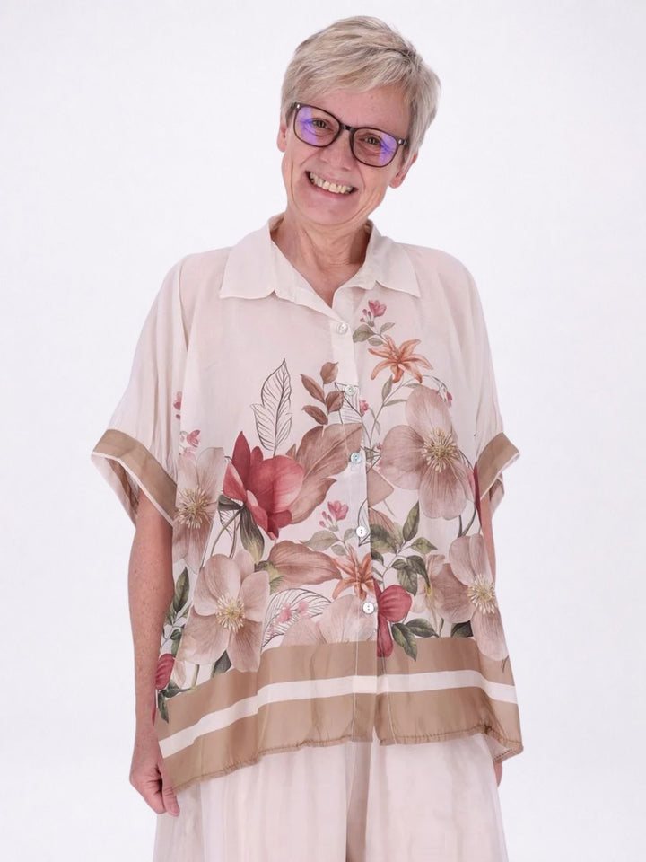 Bluse Damen Baumwolle AOP