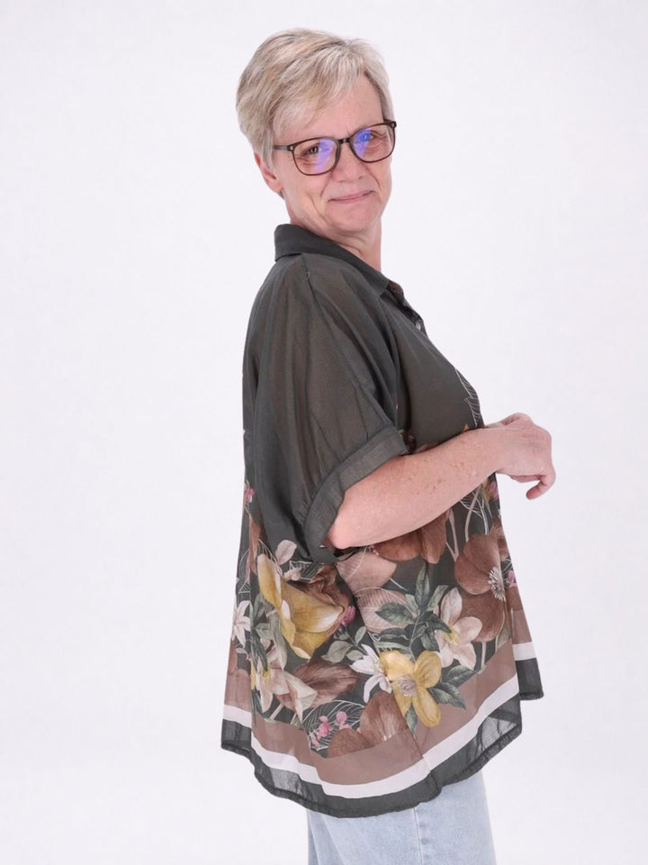 Bluse Damen Baumwolle AOP