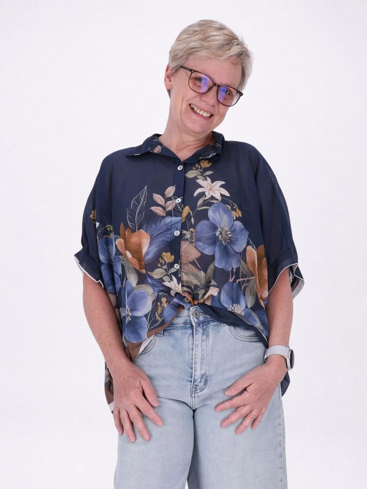 Bluse Damen Baumwolle AOP