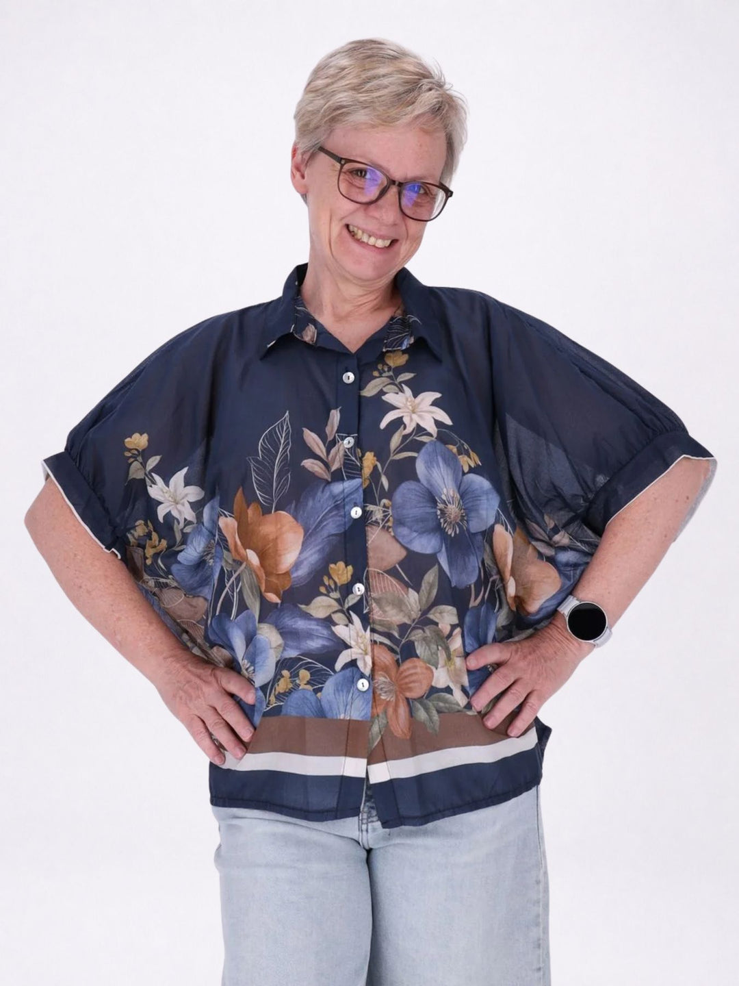 Bluse Damen Baumwolle AOP