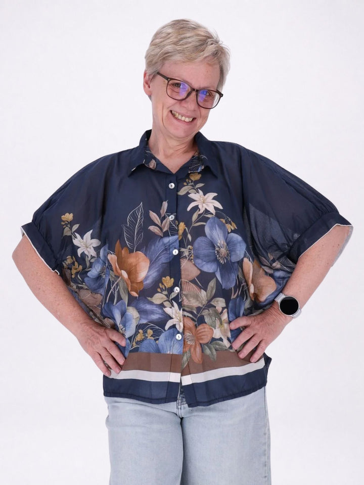 Bluse Damen Baumwolle AOP