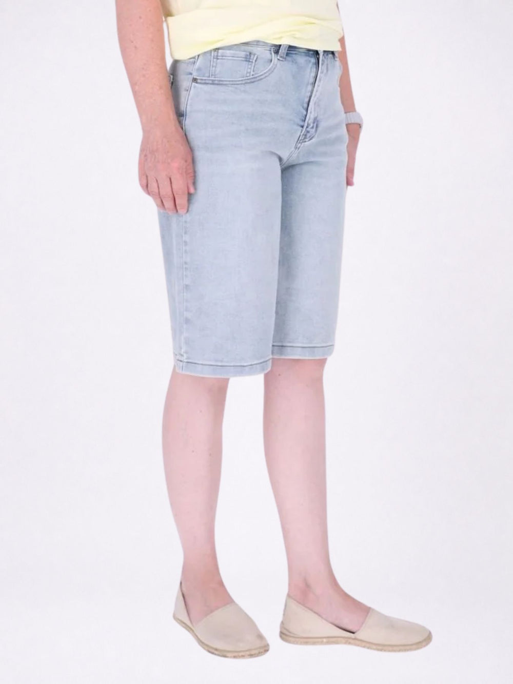 Short Jeans weites bein Capri Länge
