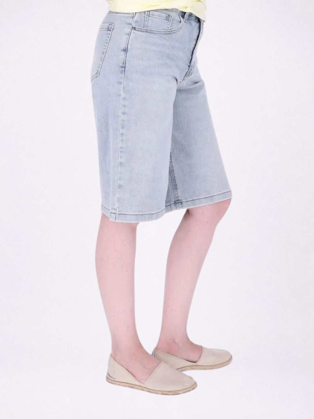 Short Jeans weites bein Capri Länge