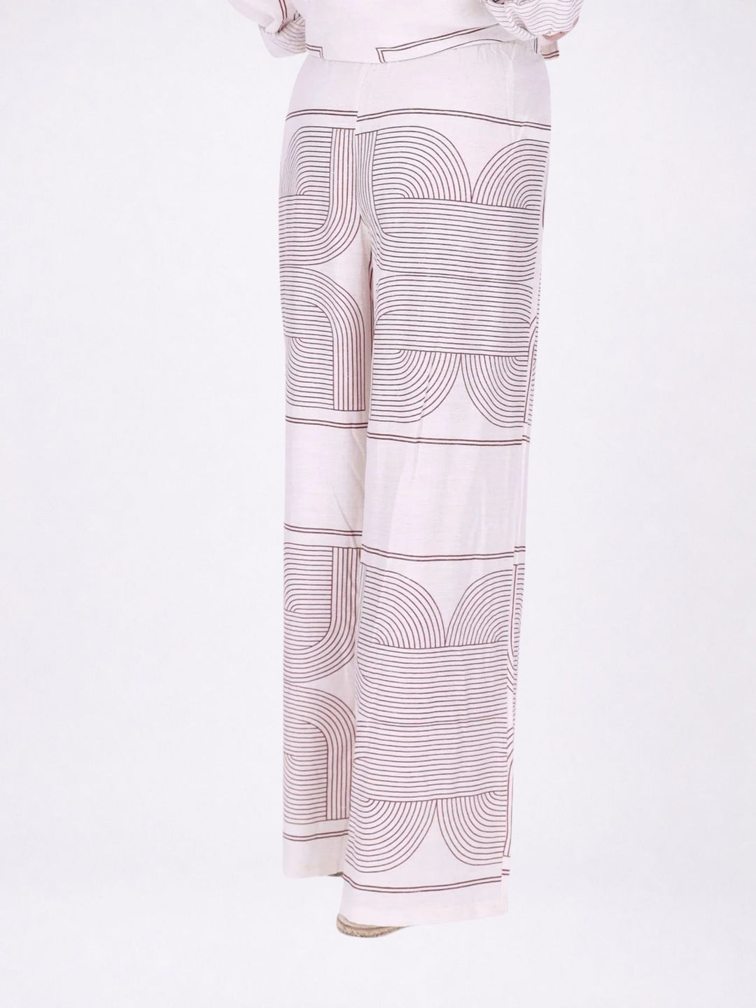 Hose Damen Leinenmix AOP