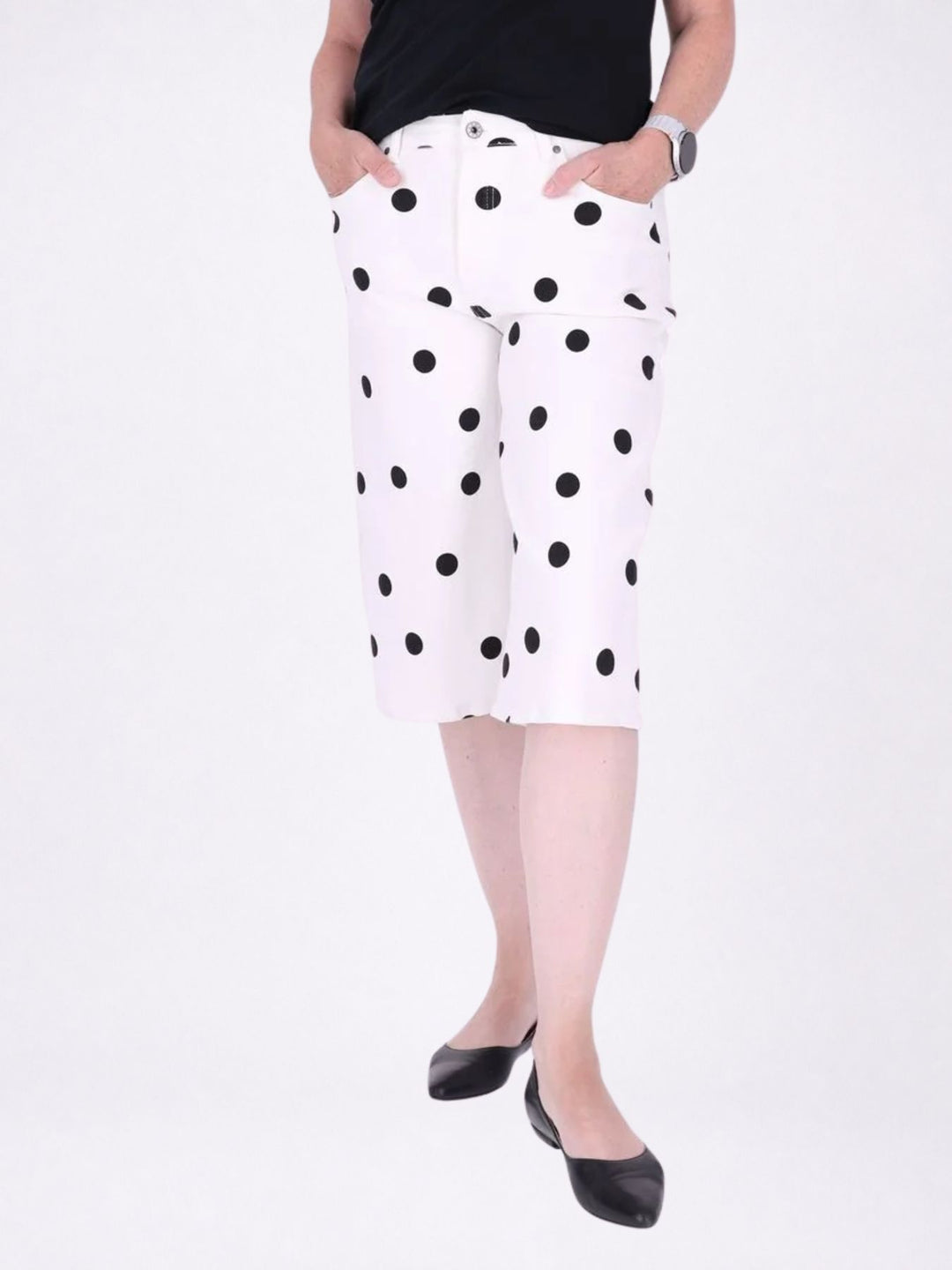 Jeans Short Damen AOP Dots