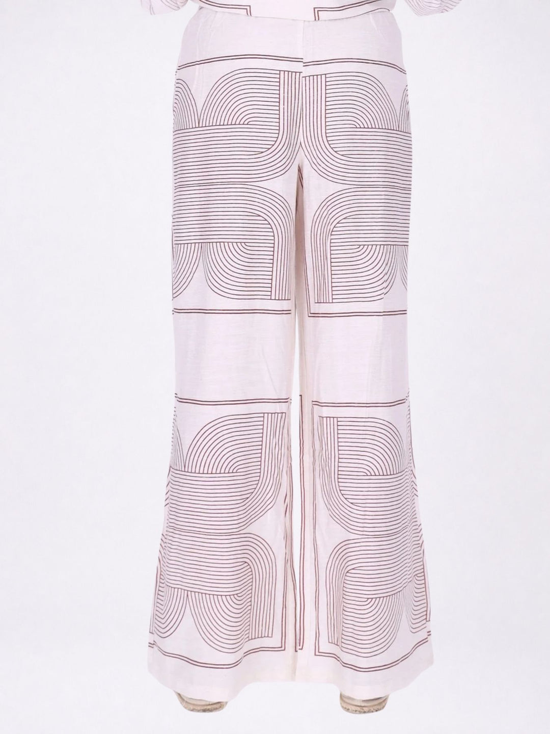 Hose Damen Leinenmix AOP