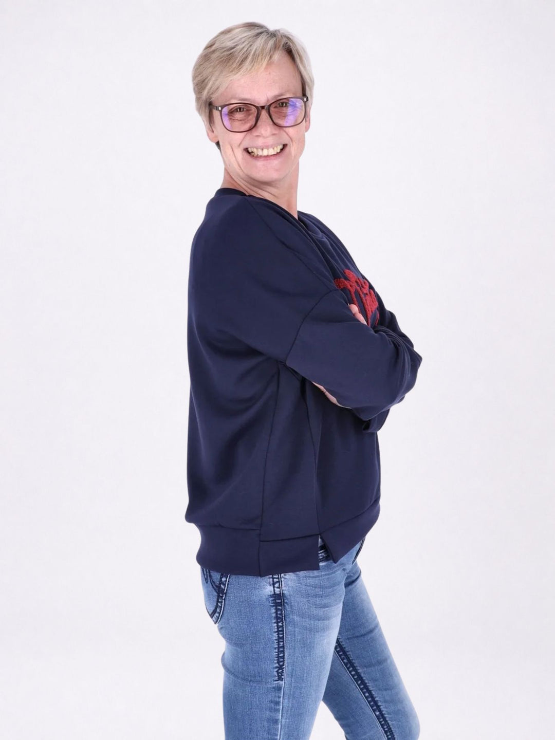 Sweat Damen Stickerei Vitage