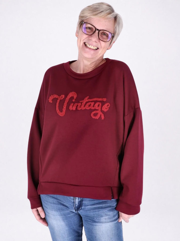 Sweat Damen Stickerei Vitage