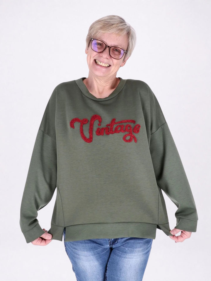 Sweat Damen Stickerei Vitage