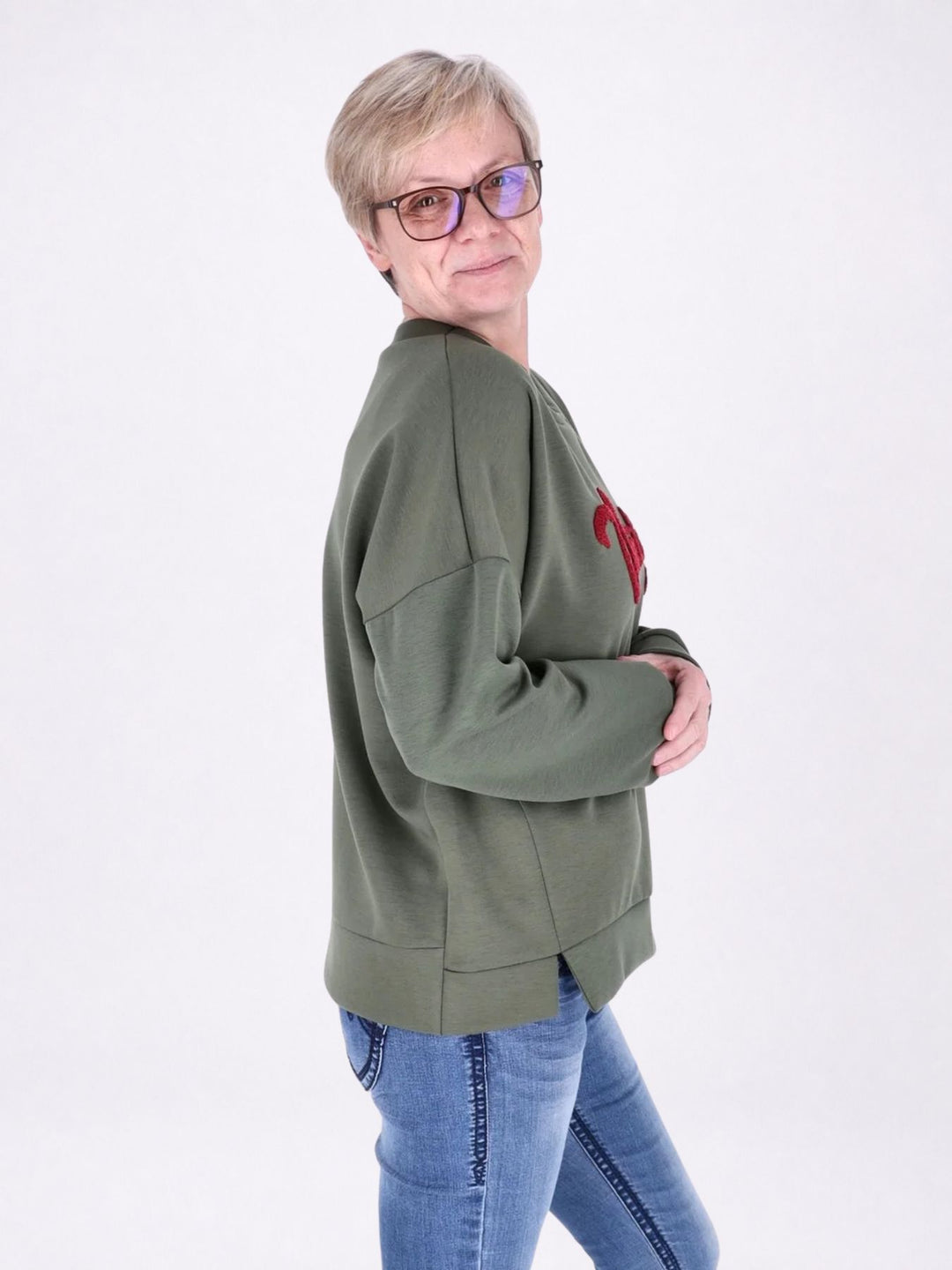 Sweat Damen Stickerei Vitage