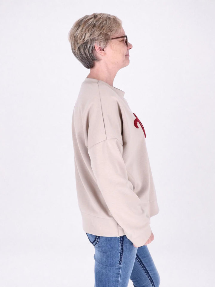 Sweat Damen Stickerei Vitage