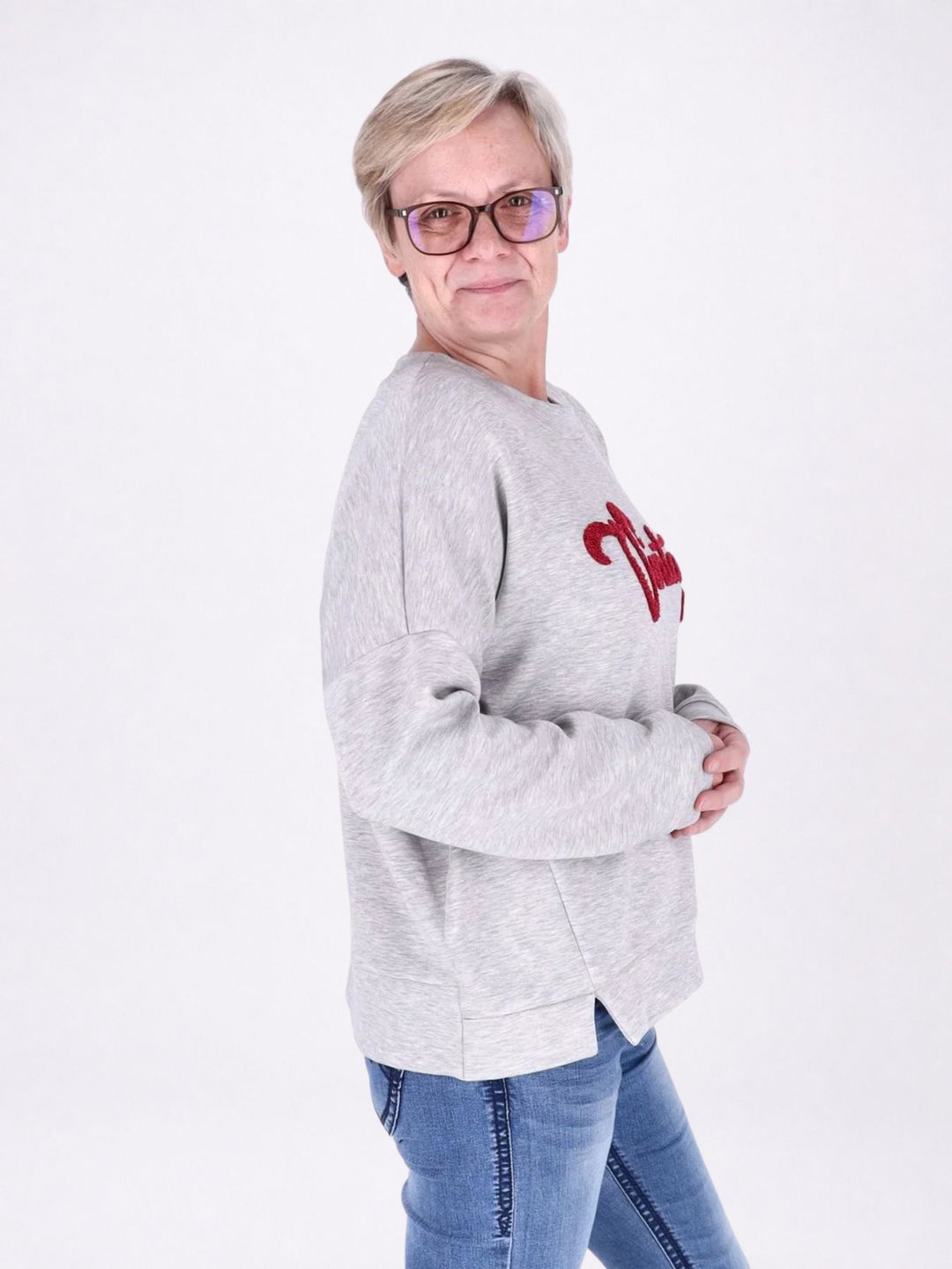 Sweat Damen Stickerei Vitage