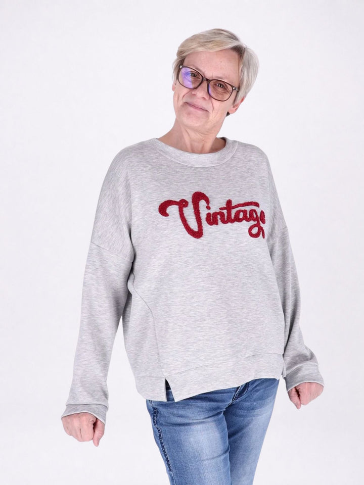 Sweat Damen Stickerei Vitage