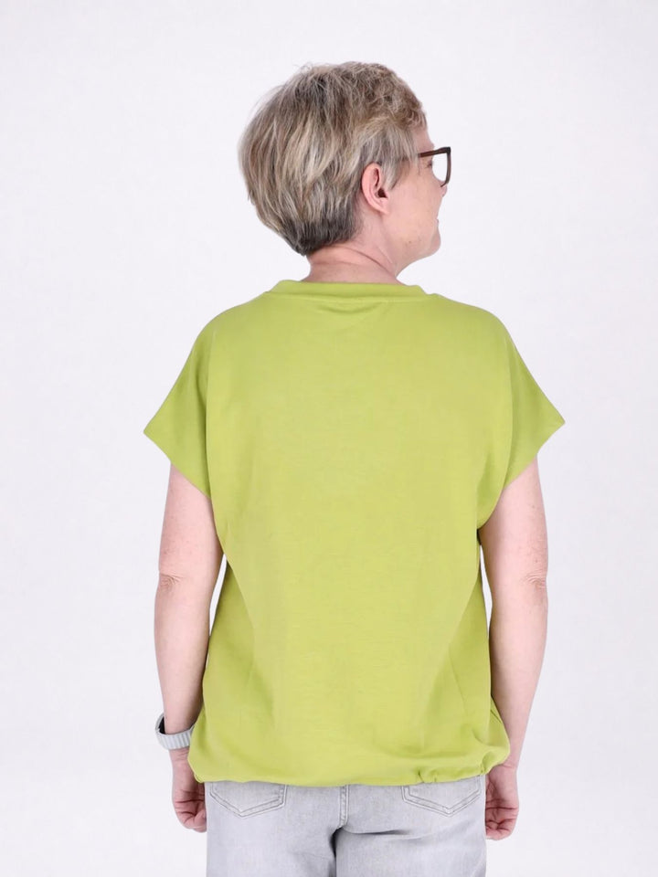 T-Shirt Damen Angeschittener Arm Tunnelzug
