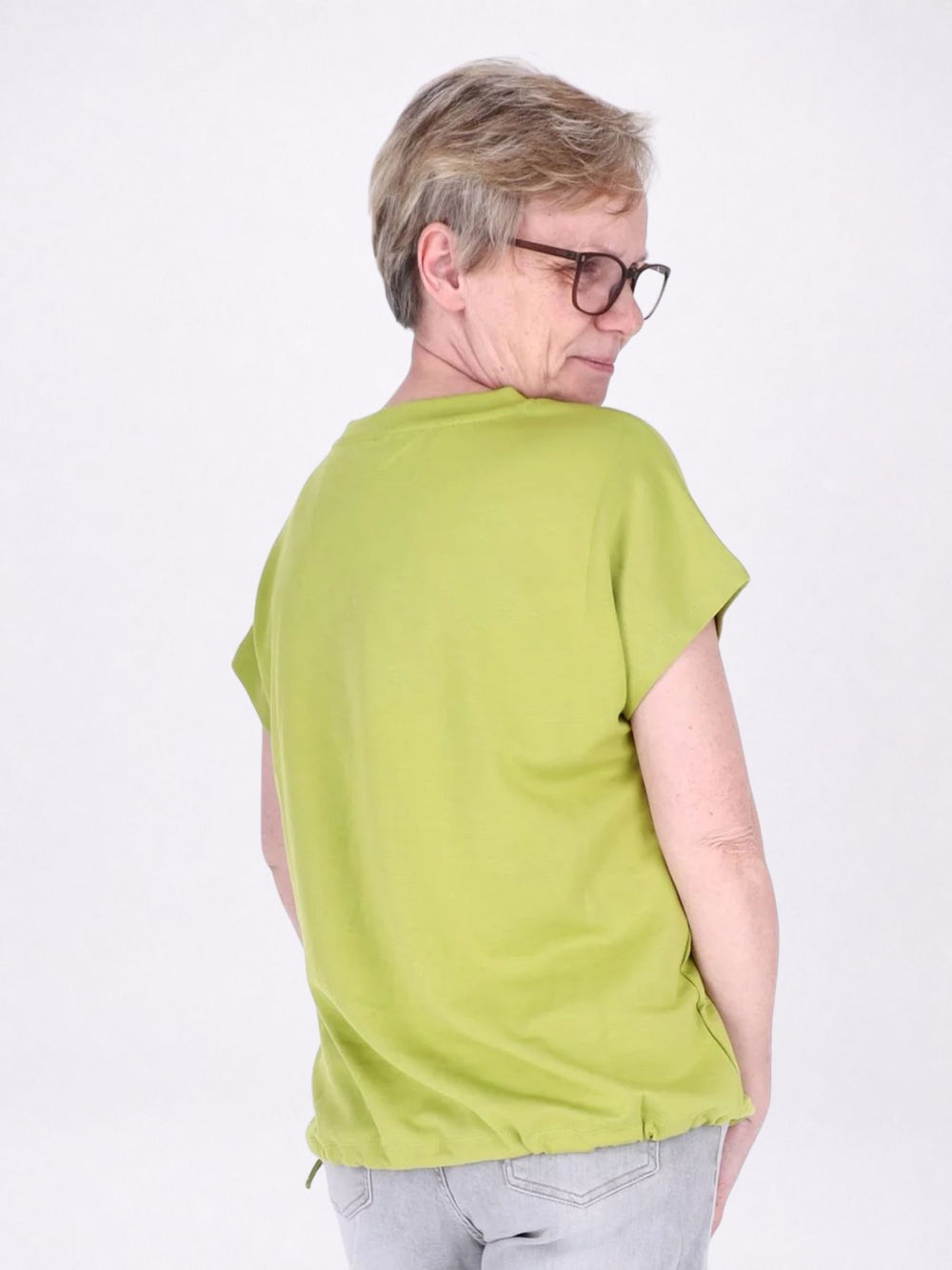 T-Shirt Damen Angeschittener Arm Tunnelzug