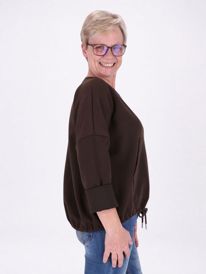 Sweatshirt Damen Taschen Tunnelzug