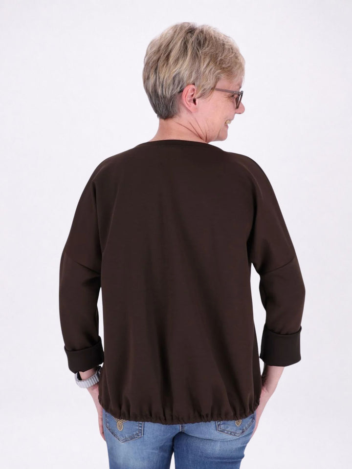 Sweatshirt Damen Taschen Tunnelzug