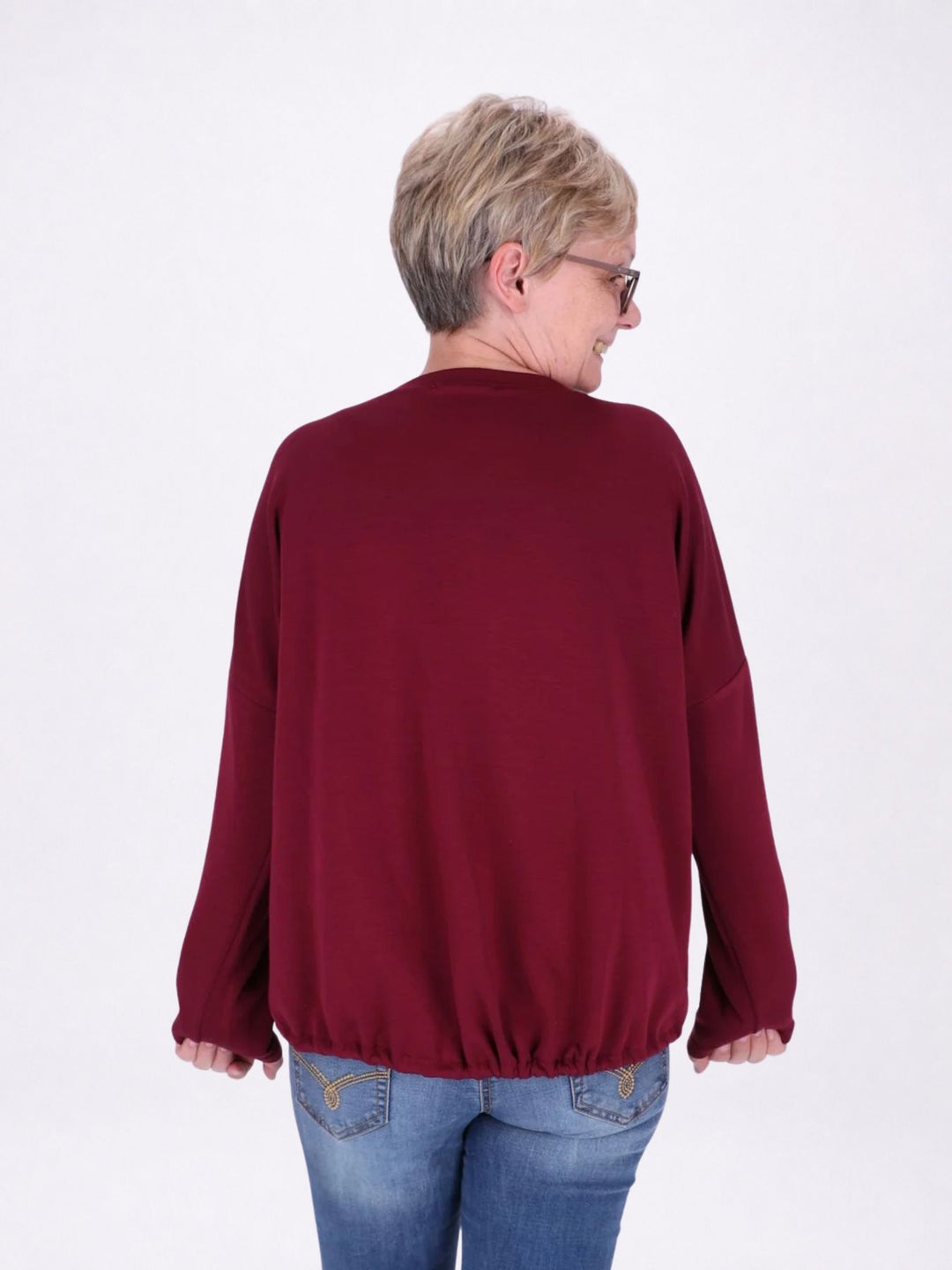 Sweatshirt Damen Taschen Tunnelzug