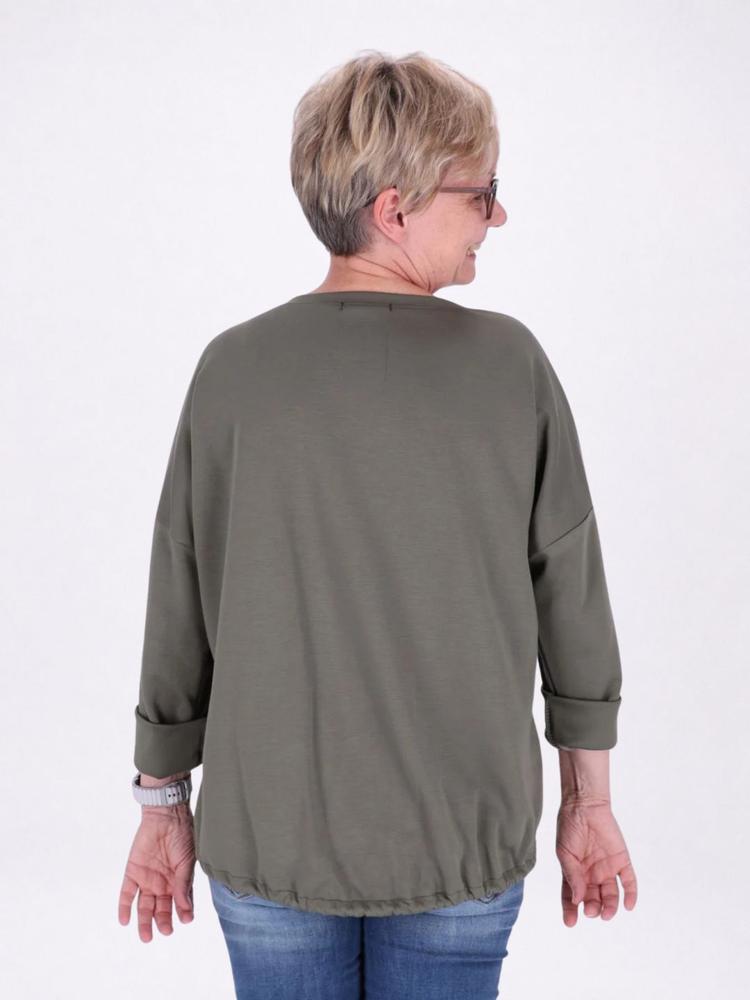 Sweatshirt Damen Taschen Tunnelzug
