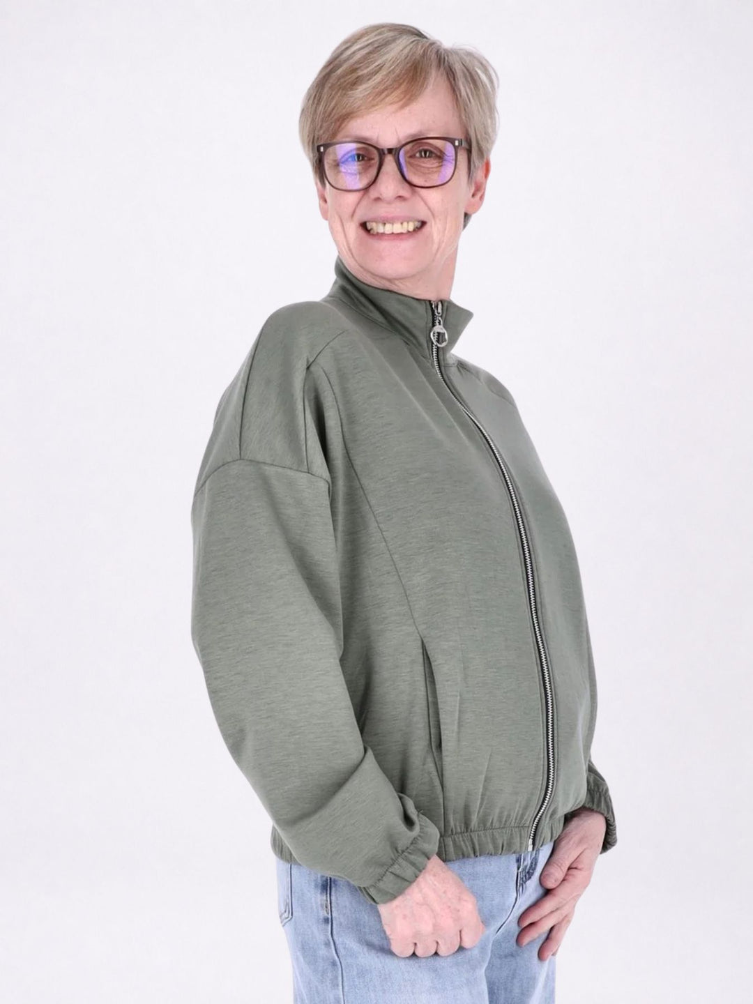 Jacke Damen Sweat Gummizug am Bund