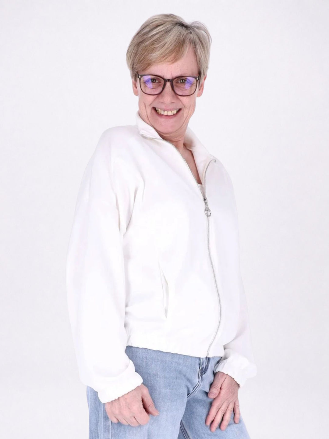 Jacke Damen Sweat Gummizug am Bund