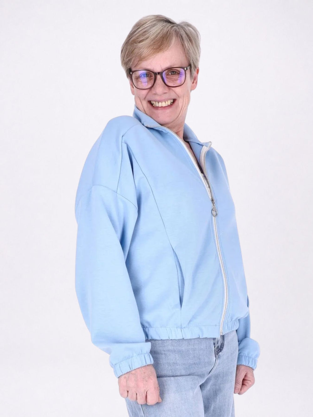 Jacke Damen Sweat Gummizug am Bund