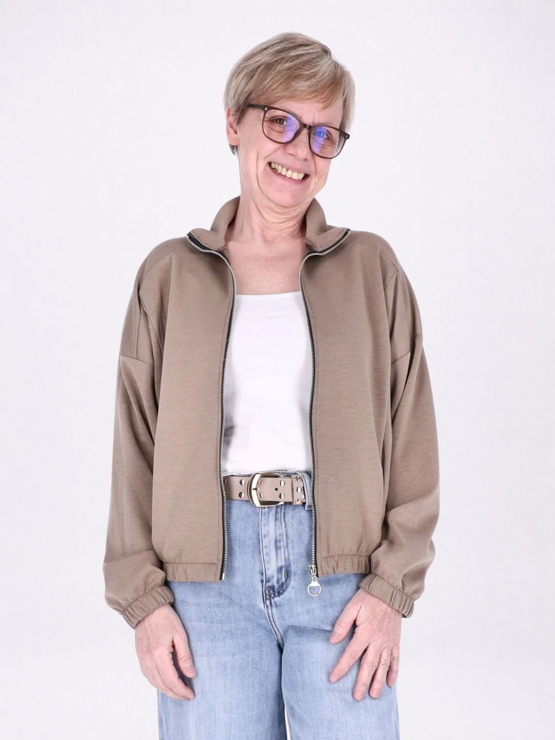 Jacke Damen Sweat Gummizug am Bund