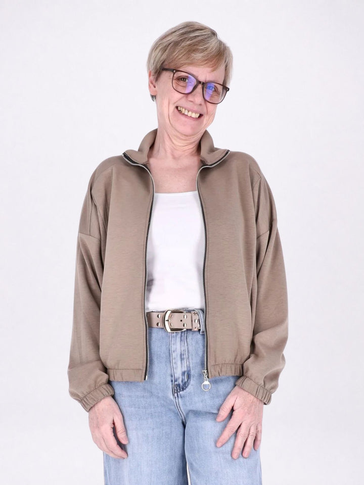 Jacke Damen Sweat Gummizug am Bund