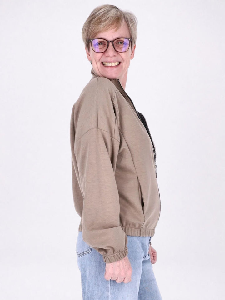 Jacke Damen Sweat Gummizug am Bund