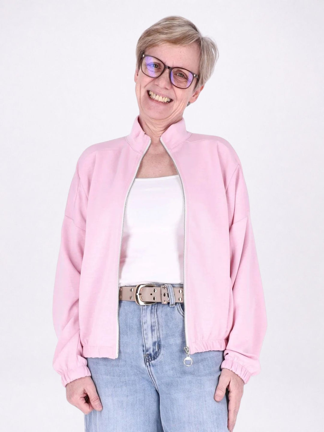 Jacke Damen Sweat Gummizug am Bund