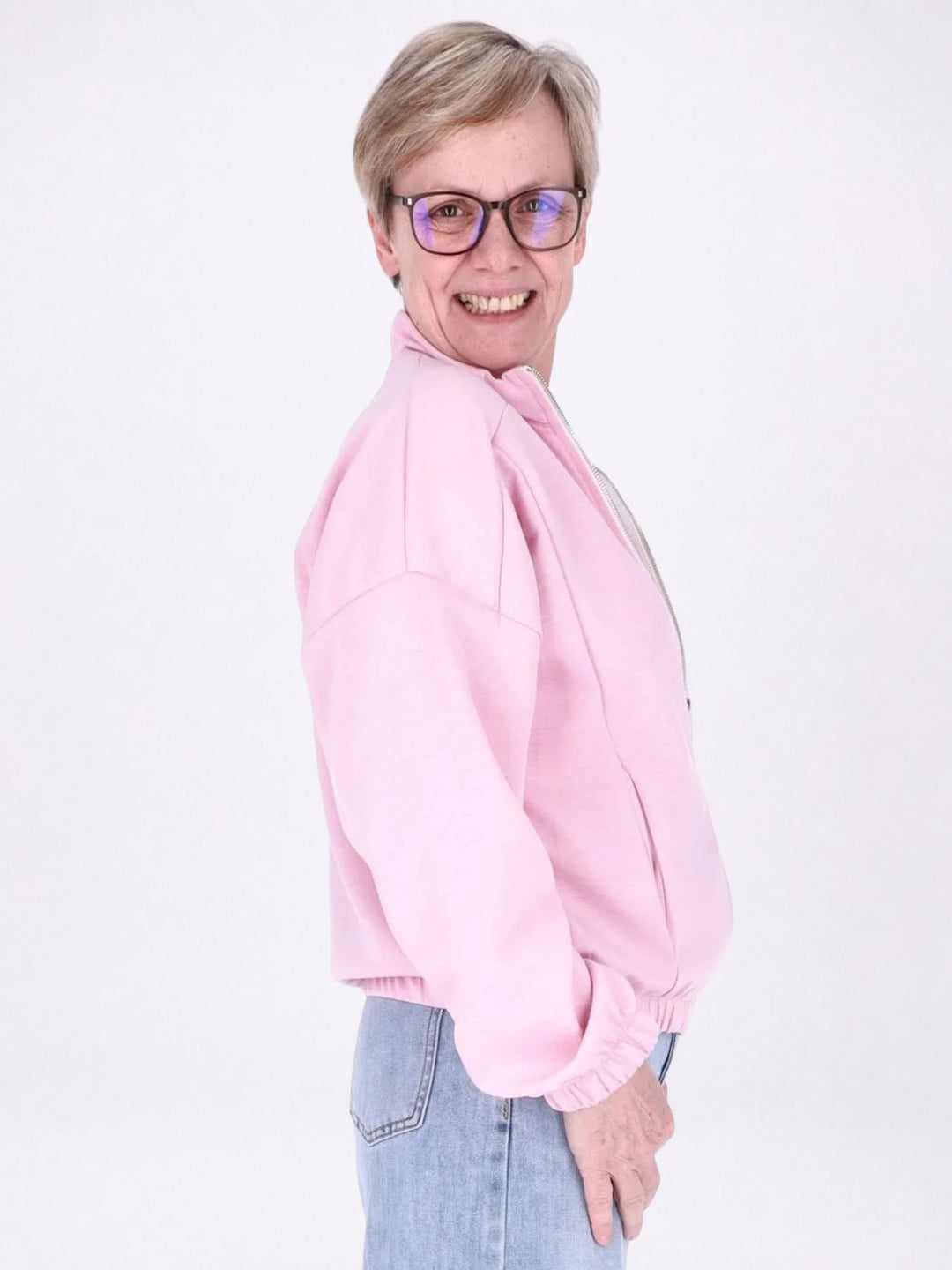Jacke Damen Sweat Gummizug am Bund