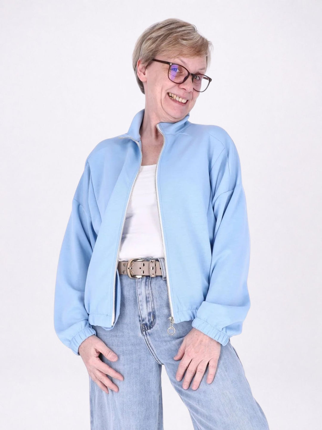 Jacke Damen Sweat Gummizug am Bund