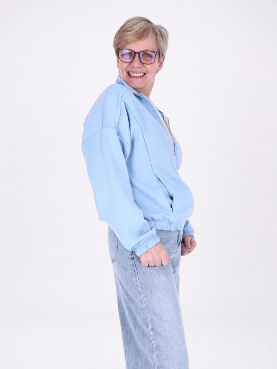 Jacke Damen Sweat Gummizug am Bund