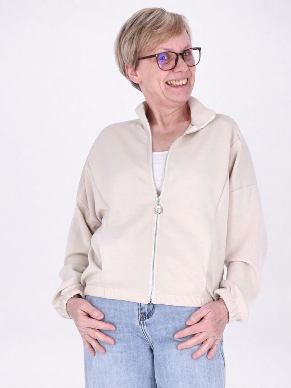 Jacke Damen Sweat Gummizug am Bund