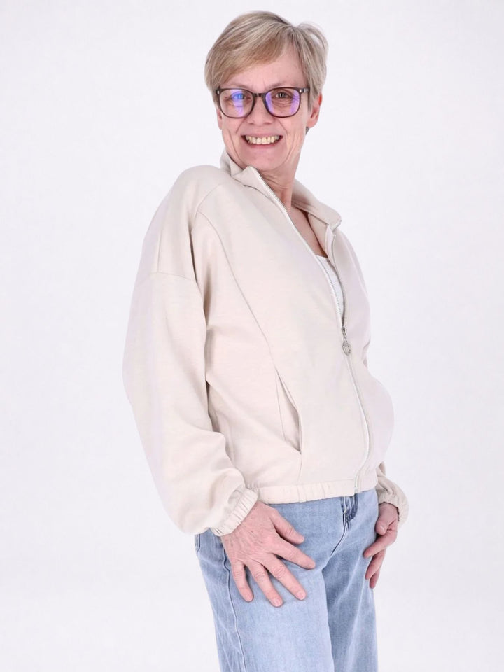 Jacke Damen Sweat Gummizug am Bund