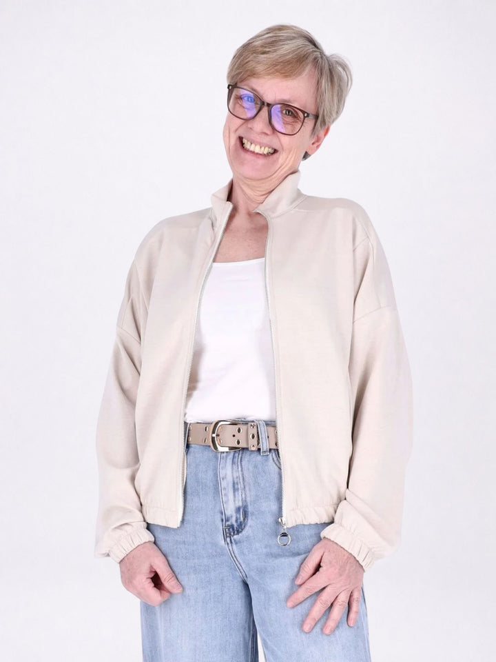 Jacke Damen Sweat Gummizug am Bund
