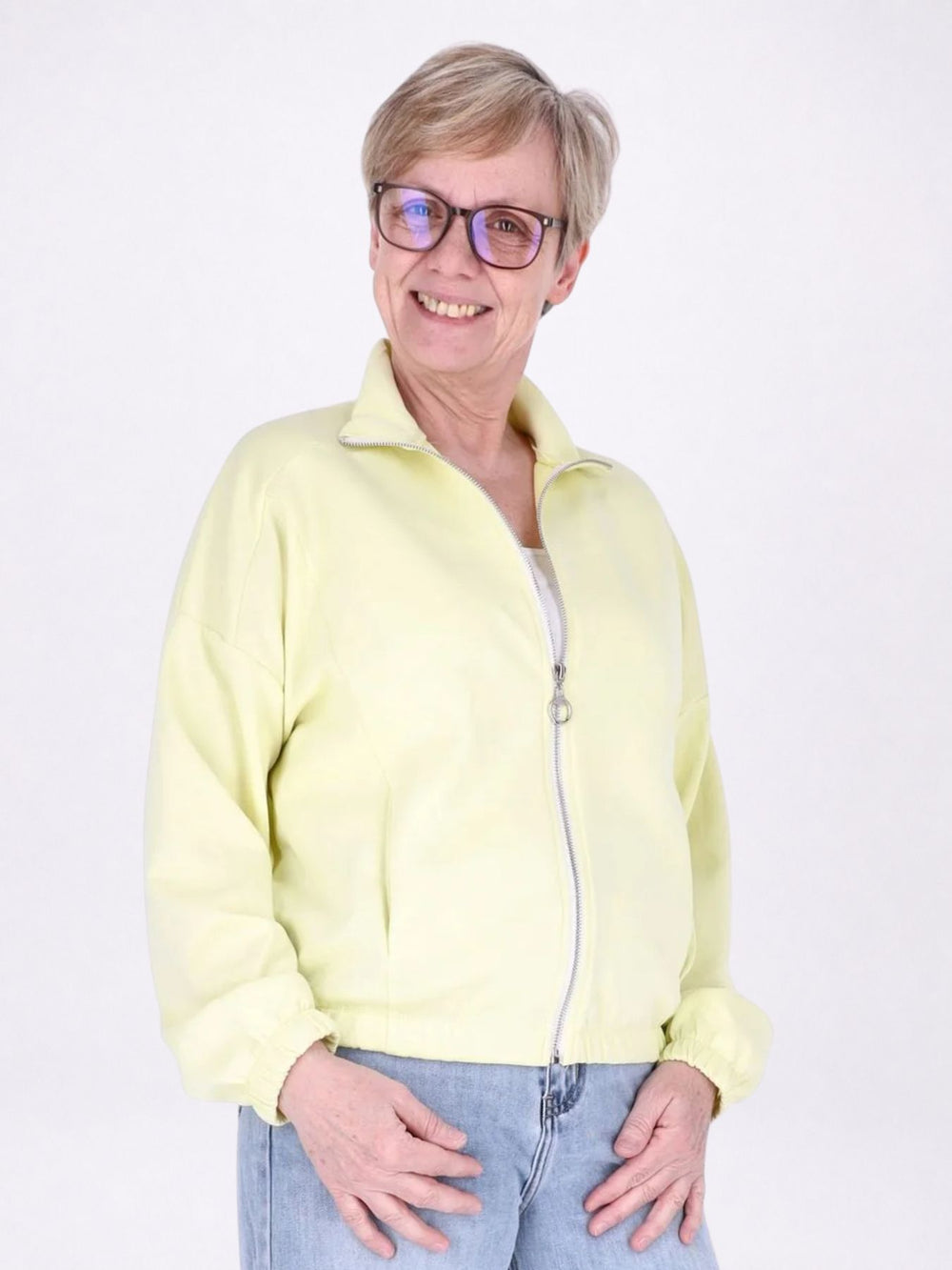 Jacke Damen Sweat Gummizug am Bund
