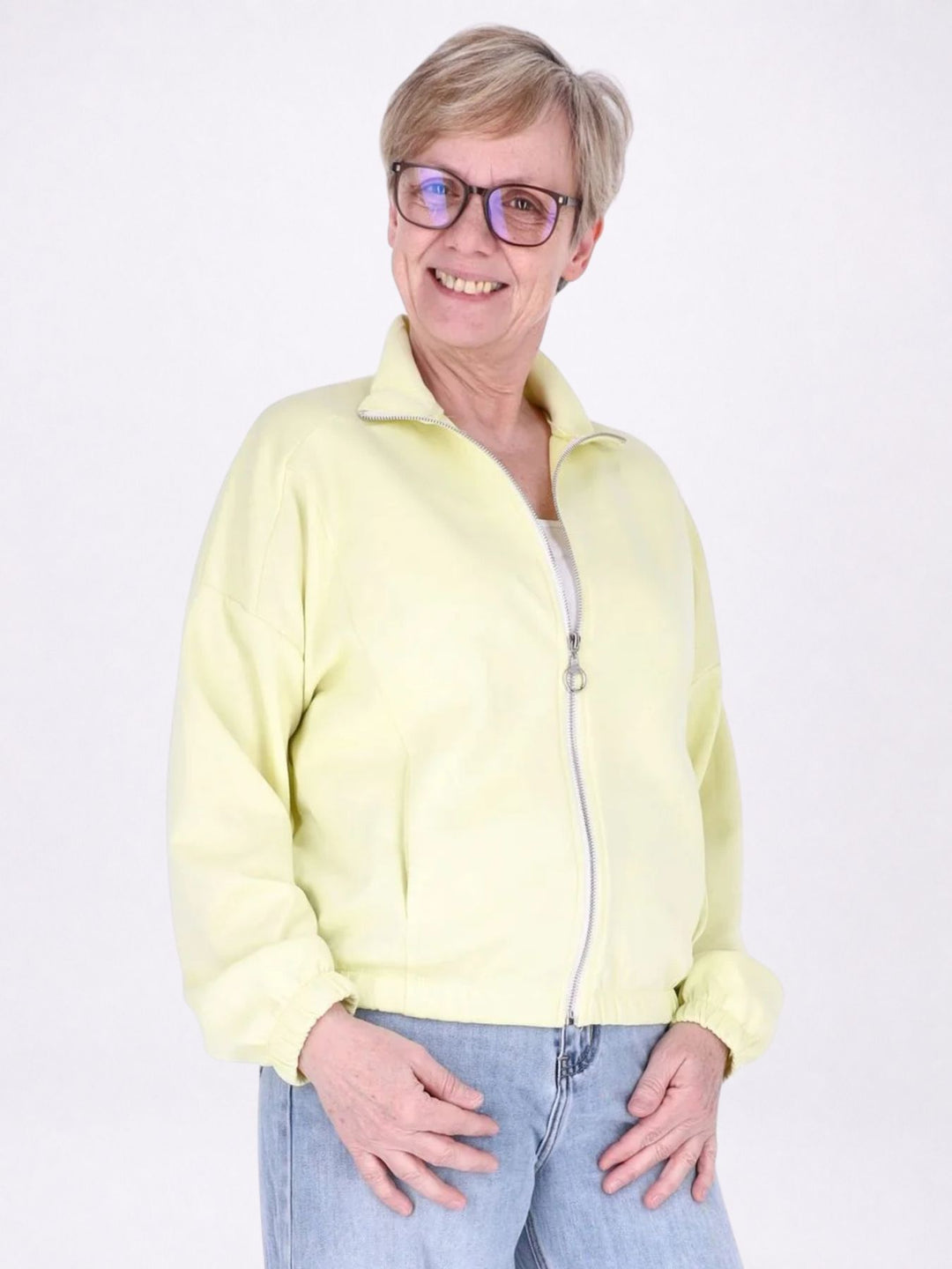 Jacke Damen Sweat Gummizug am Bund