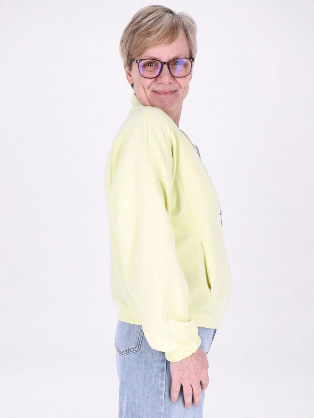 Jacke Damen Sweat Gummizug am Bund