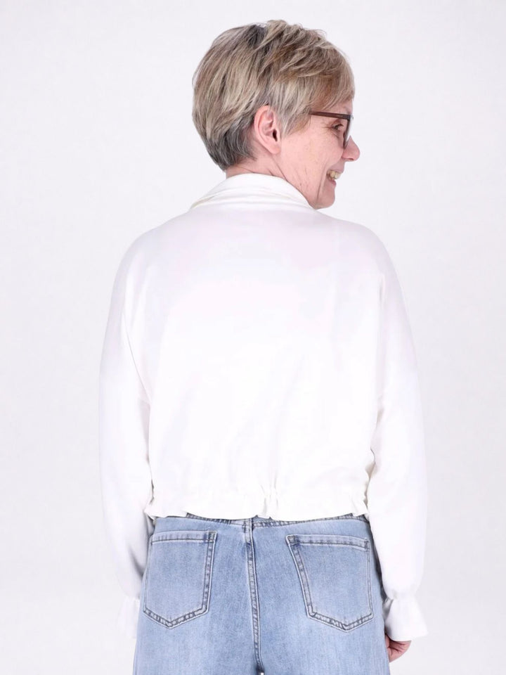 Jacke Damen Sweat Tunnelzug aufgesetzte Taschen kurz