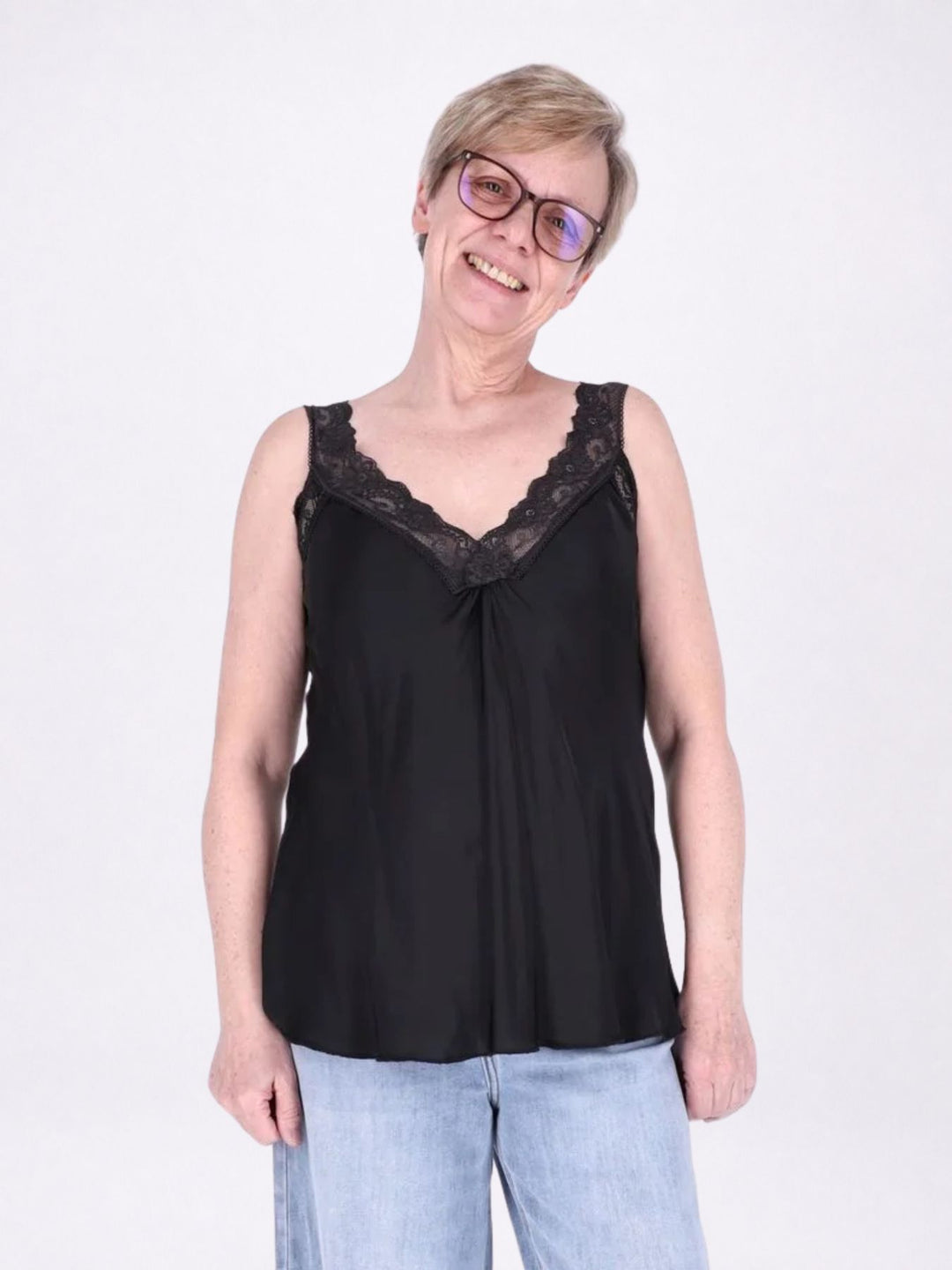 Top Damen Viscose Spitze