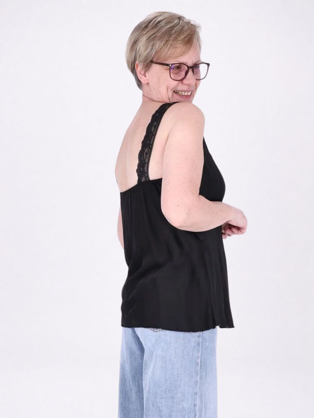 Top Damen Viscose Spitze