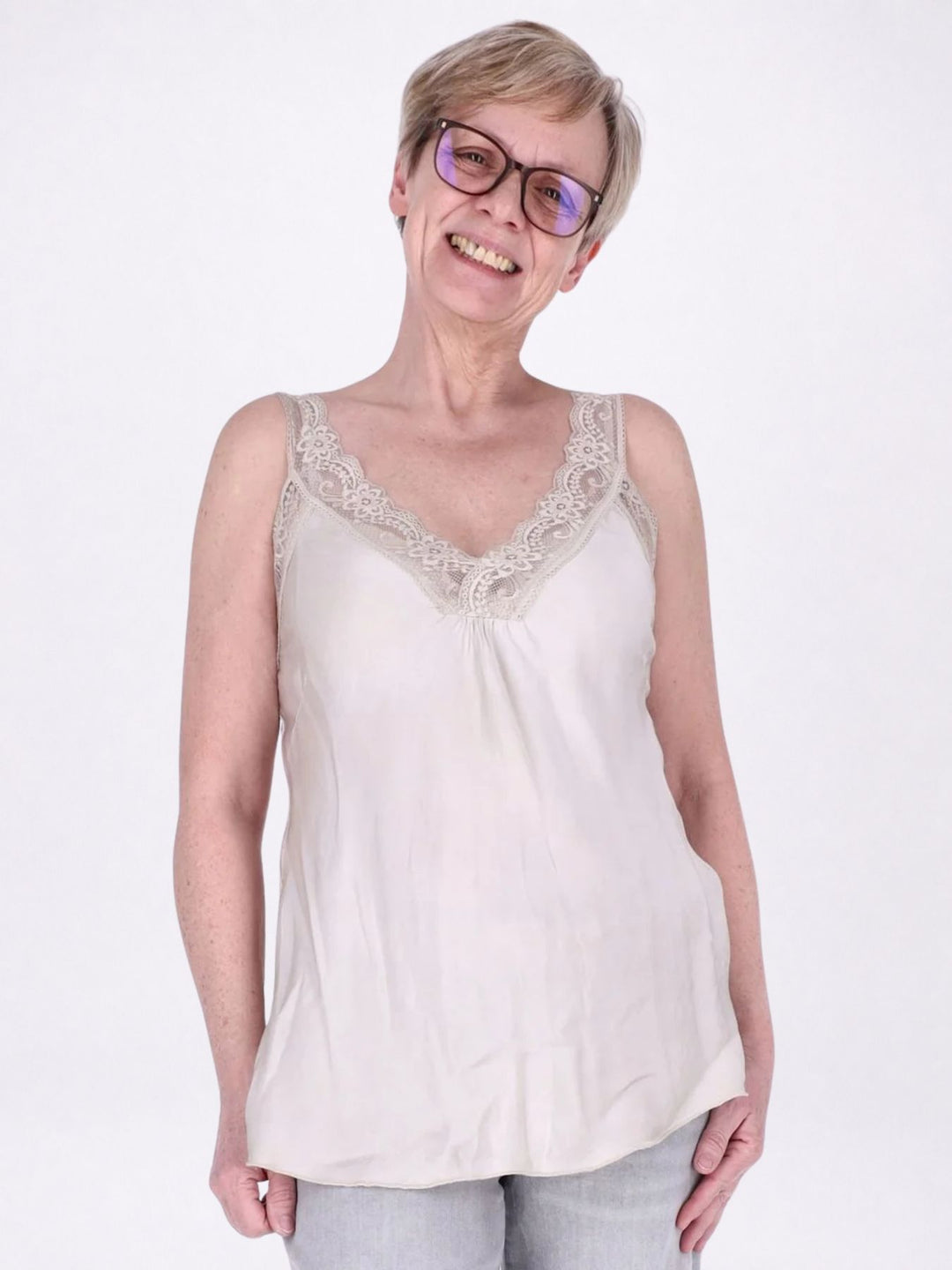 Top Damen Viscose Spitze