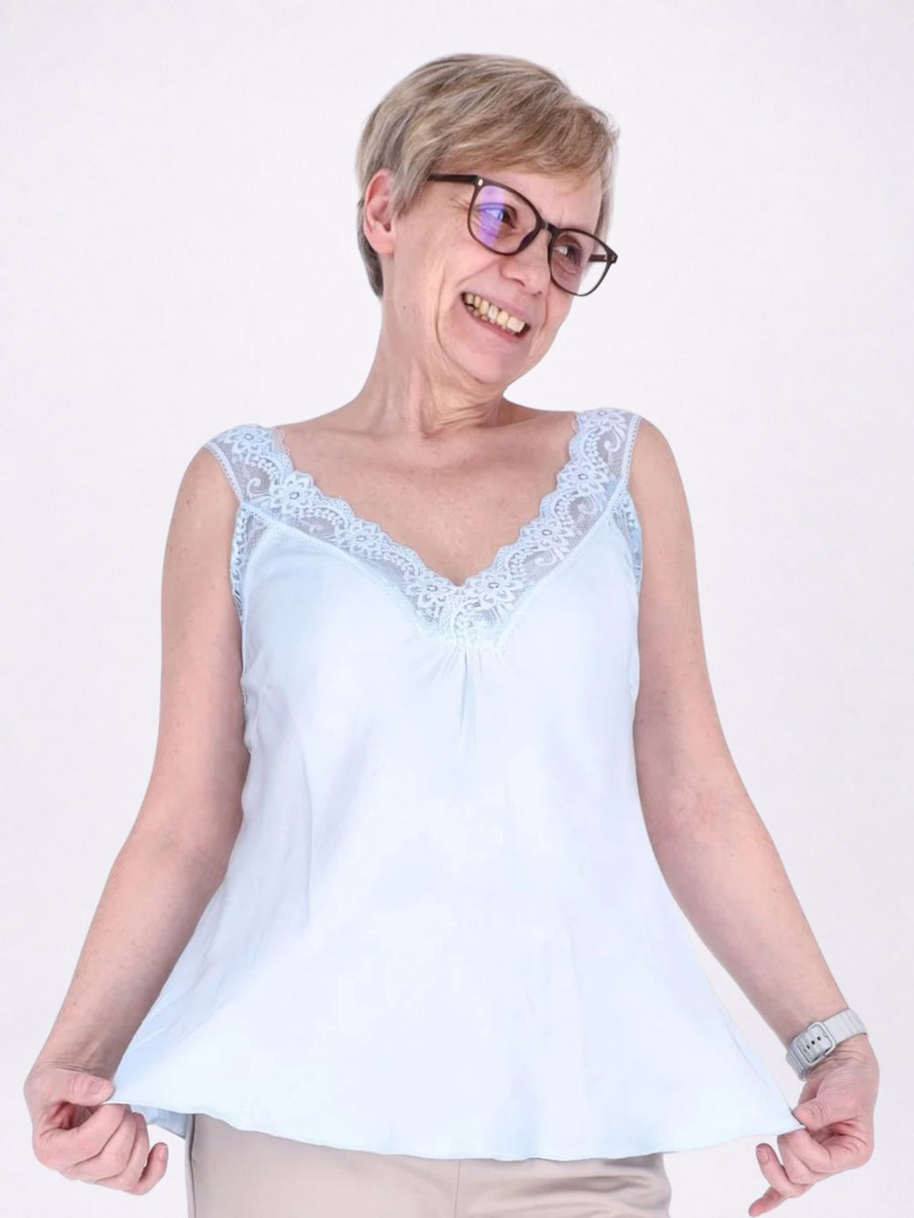 Top Damen Viscose Spitze
