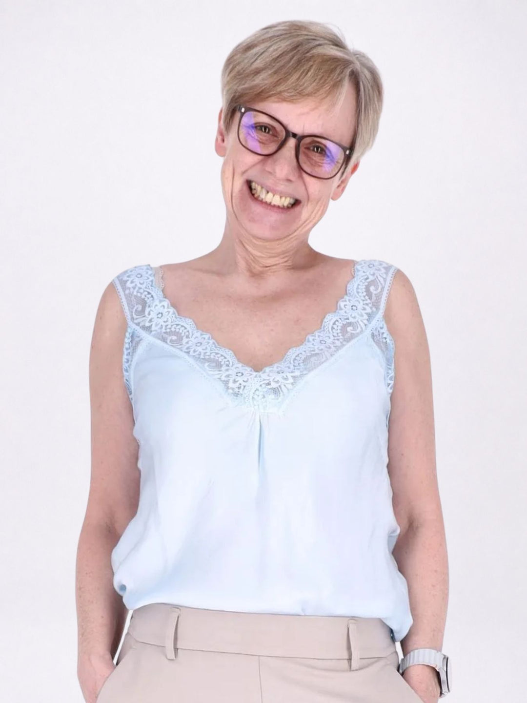 Top Damen Viscose Spitze