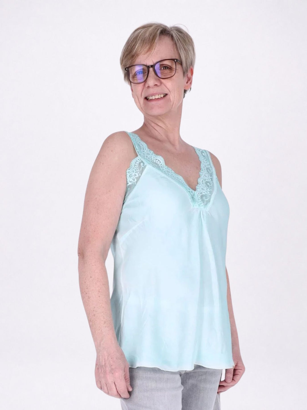 Top Damen Viscose Spitze