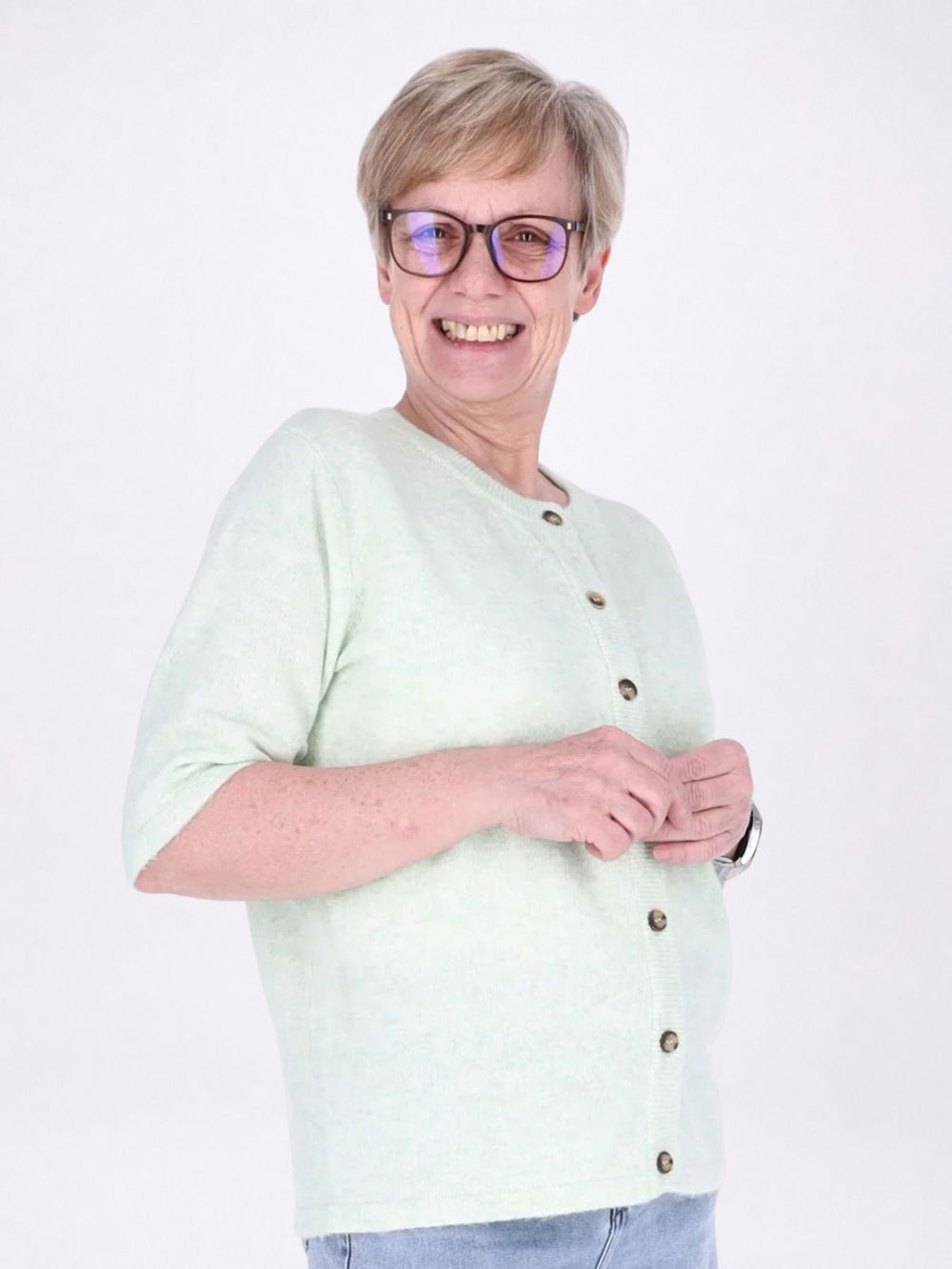 Strickjacke Damen Kurzarm