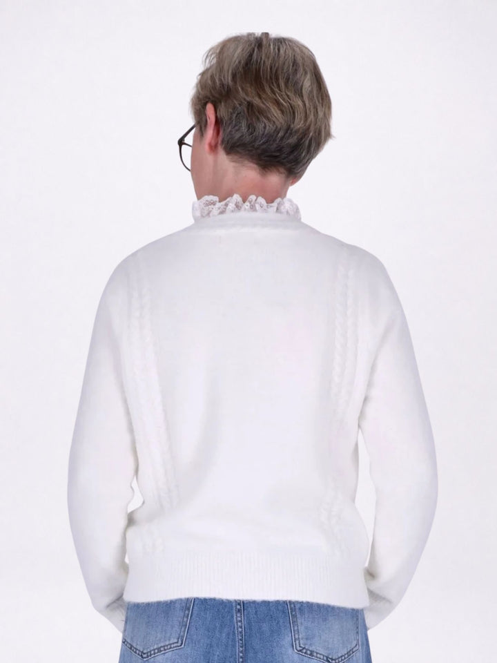 Strickjacke Damen Rüschen