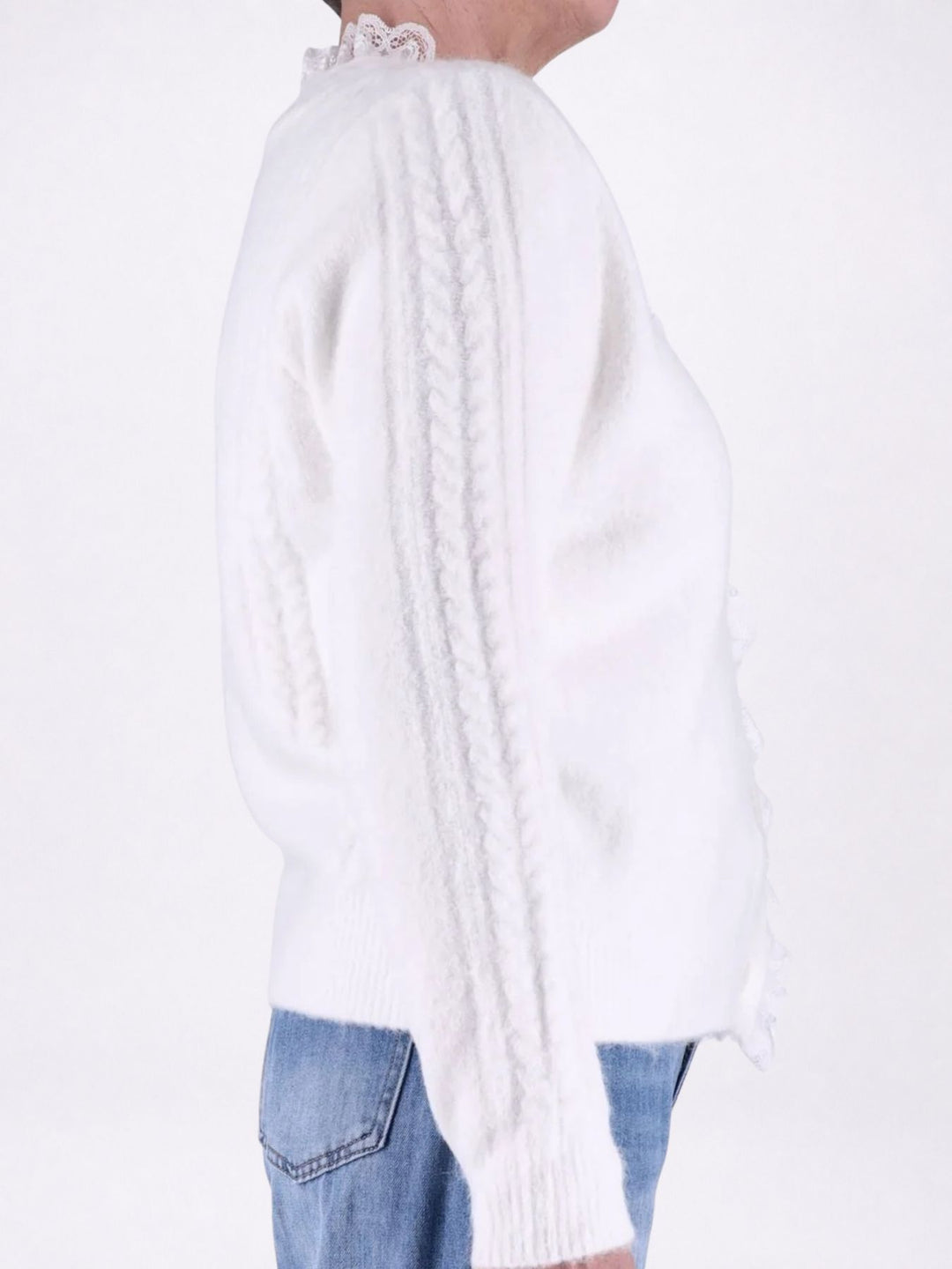 Strickjacke Damen Rüschen
