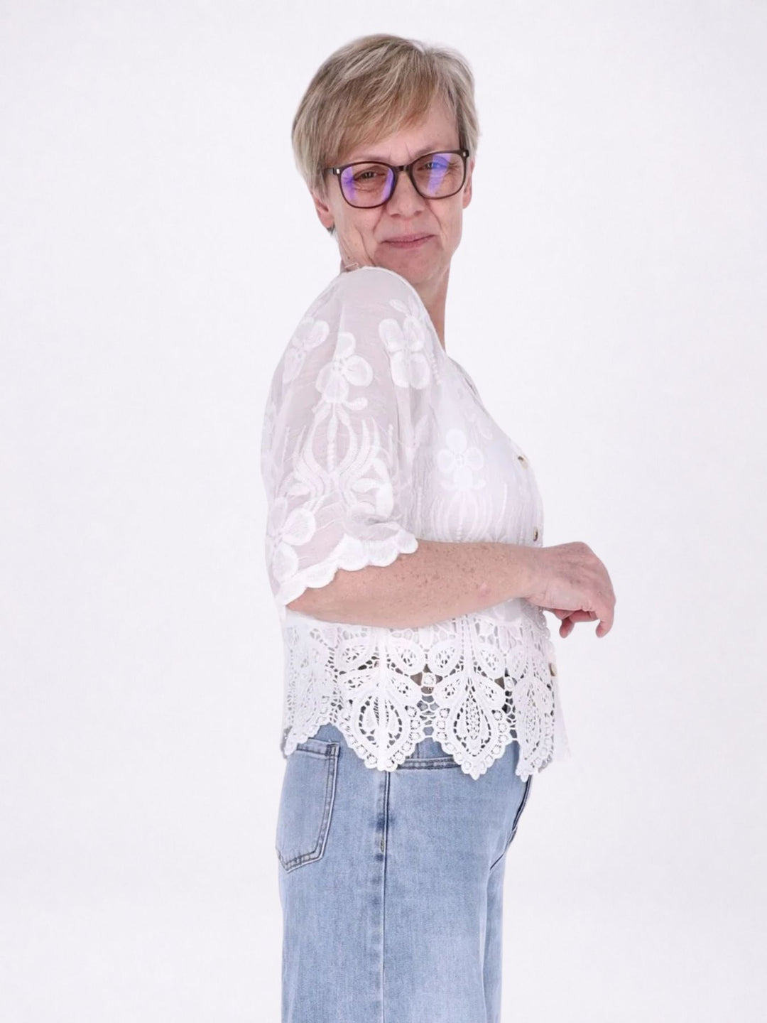 Strickjacke Damen BOHO 3/4 Arm